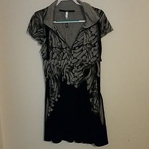 Black and gray cotton dress